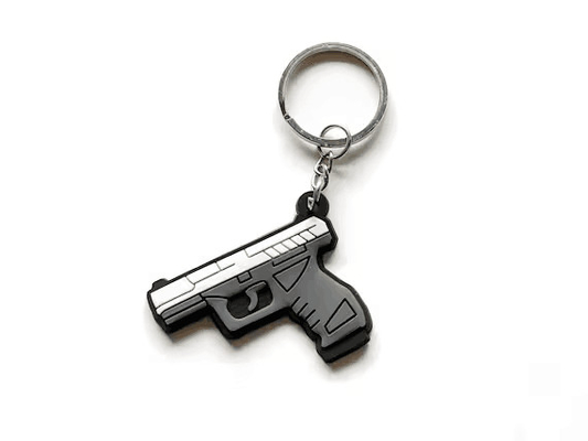 Corrente chave macia do PVC da arma feita sob encomenda de Logo Mini Key Chains Silicone Toy