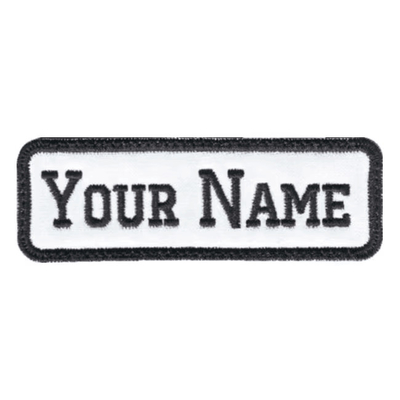Rectangular personalizado bordado etiqueta de nome ferro personalizado em patches