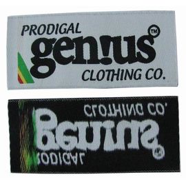 O logotipo do tipo personalizou etiquetas bordadas etiquetas tecidas Eco da roupa amigável