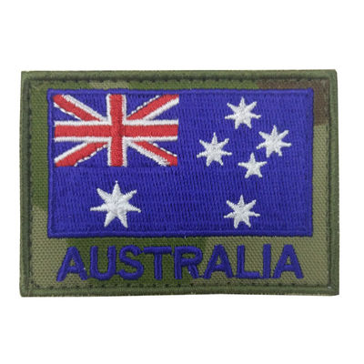 Revestimento protetor de velcro do remendo do bordado da beira do laser Merrow do teste padrão da bandeira de Austrália