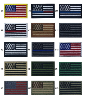 Gancho da beira 2x3 de Merrow do remendo da bandeira americana dos EUA da tela da sarja e remendo do laço