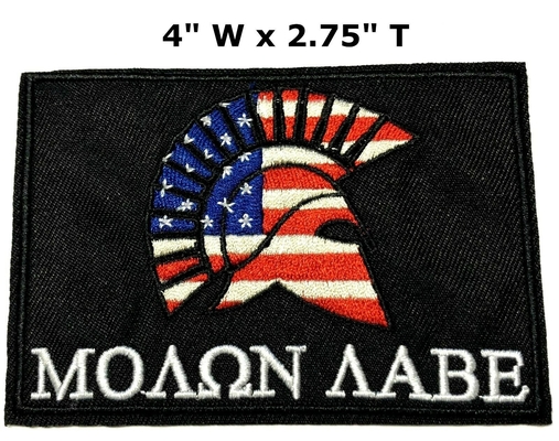 Bandeira Spartan Helmet Embroidered Patch dos EUA ferro-no Applique militar