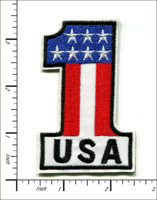 O ferro bordado em remendos numera UM logotipo da bandeira dos EUA