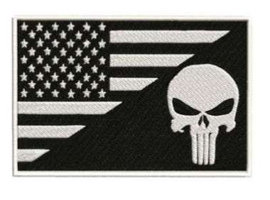 Os EUA EMBANDEIRAM o ferro do CRÂNIO no remendo militar bordado da bandeira do exército branco do preto do remendo