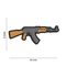 2D / o PVC 3D de borracha feito sob encomenda remenda o ferro do Kalashnikov de AK 47 na etiqueta da roupa