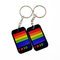 PVC macio Pride Keychains Custom Rainbow Logo alegre do silicone