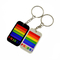 PVC macio Pride Keychains Custom Rainbow Logo alegre do silicone