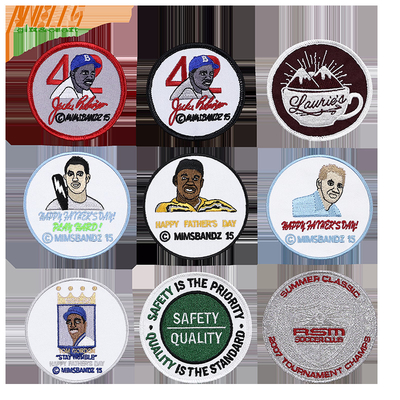 Patches de bordados personalizados de ferro em bordas entrelaçadas e design personalizado