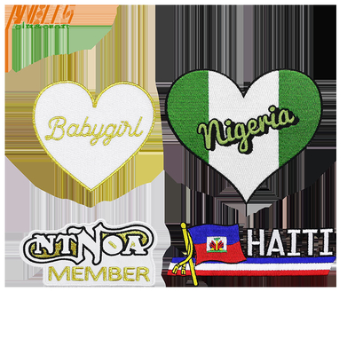 Logotipo personalizado Tecido bordado Chapéu tecido Patch Custom Gancho e Loop Ferro em bordados de letras Chenille Patches