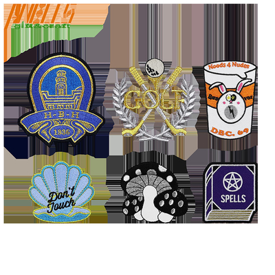 Logotipo personalizado Tecido bordado Chapéu tecido Patch Custom Gancho e Loop Ferro em bordados de letras Chenille Patches