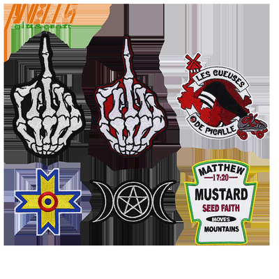 Logotipo personalizado Tecido bordado Chapéu tecido Patch Custom Gancho e Loop Ferro em bordados de letras Chenille Patches
