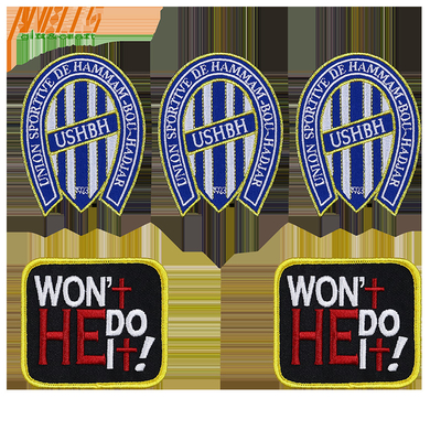 Logotipo personalizado Tecido bordado Chapéu tecido Patch Custom Gancho e Loop Ferro em bordados de letras Chenille Patches