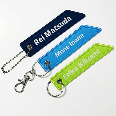 Chave de chaveira de tecido personalizado com anexo de anel grande para promoção e lembrança