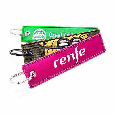 Chave de chaveira de tecido personalizado com anexo de anel grande para promoção e lembrança