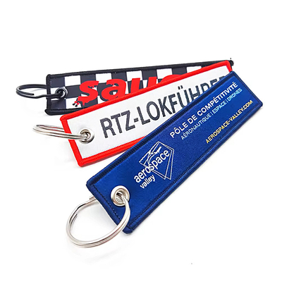 Chave personalizada de tecido de poliéster com anexo de anel grande para presentes personalizados