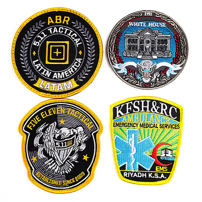 Etiqueta de bordado personalizado de boa qualidade, patch, gancho e loop, patches bordados