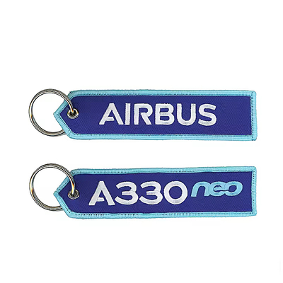 Logotipo personalizado tecido chave tag bordado Keychain Etiqueta Keychain
