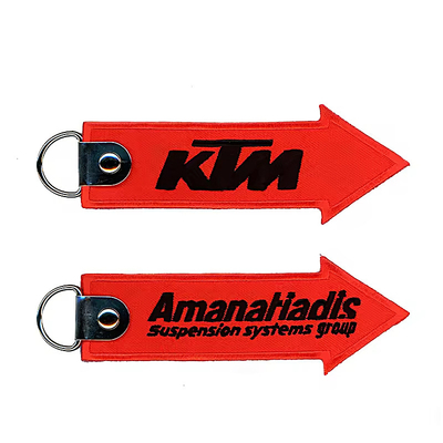 Logotipo personalizado tecido chave tag bordado Keychain Etiqueta Keychain