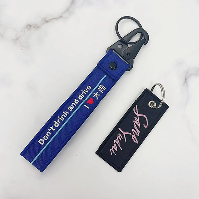 Direct Factory custom promocional presente logotipo bordado Keychain