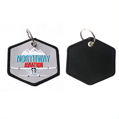 Fabrica direta Chain de chave bordado personalizado Mensagem personalizada Material de tecido