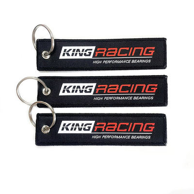 Custom Wholesale tecido Chave de Chave Key Tag Custom Jet Tags bordados para a festa