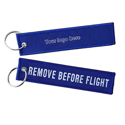 Logotipo personalizado Jet Tags Tecido Bordado Impresso Chave de Chave Leve Bordado