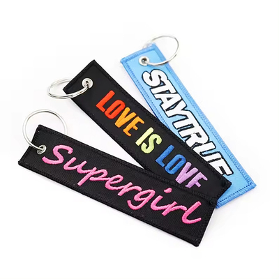 Chave personalizada de bordados com logotipo personalizado promocional moda tecido Chave de tecido Chave