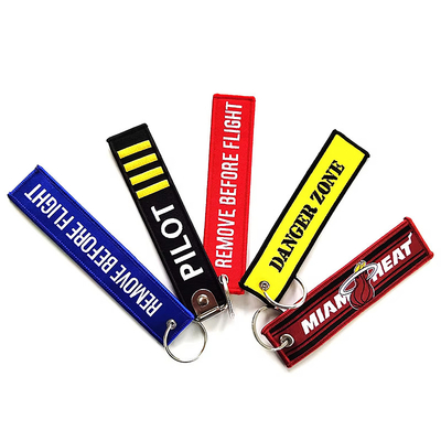 Chave de chave bordada personalizada vermelha com OEM/ODM aceitável