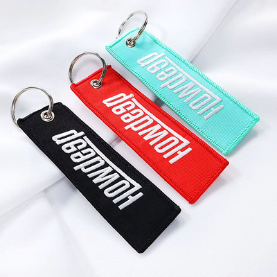 Chave de chave bordada personalizada vermelha com OEM/ODM aceitável