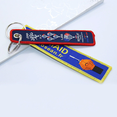 Chave de chave de poliéster personalizada bordado Jet Tag Tecido Chave de chave de tecido com o seu logotipo