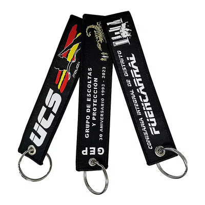 Chave de chave de poliéster personalizada bordado Jet Tag Tecido Chave de chave de tecido com o seu logotipo