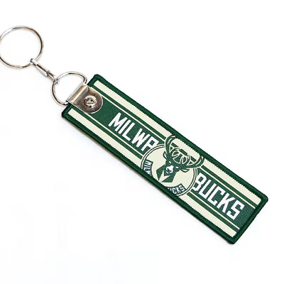 Letras personalizadas de dois lados Keychain bordado Nome Marca Logotipo Jet Tag Key Ring Alta qualidade tecido bordado Key Chai