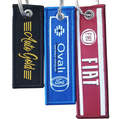 Personalizado em branco Logotipo personalizado bordado Tecido tecido Chaveira Chave Fob Chave Airplane Jet Tag bordado Chave de companhia aérea