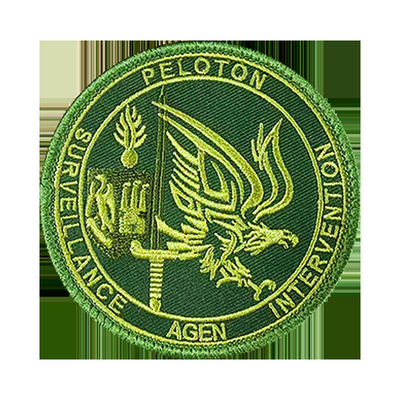 Patch de logotipo de tecido bordado com gancho para chapéus e roupas personalizados