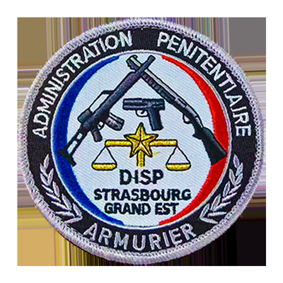 Patch de logotipo de tecido bordado com gancho para chapéus e roupas personalizados