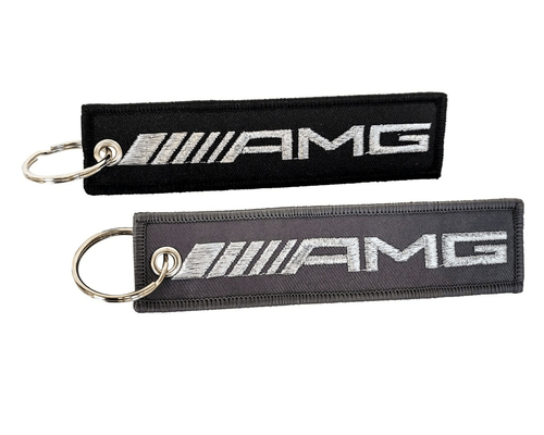Logotipo AMG bordado Chave de Chave Acessório Crew Tag Anel Fonte preta cinza preta