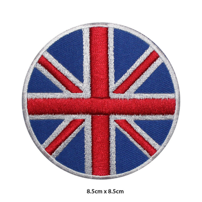 A bandeira nacional BRITÂNICA em volta do ferro bordado do remendo costura sobre no crachá para a roupa