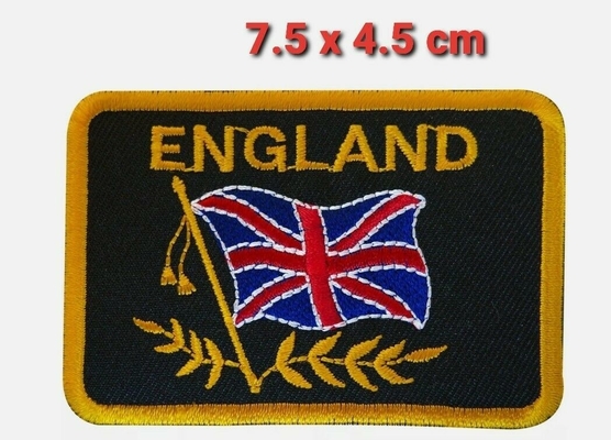 O algodão da sarja bordou a união Jack Sew On Embroidered Patch do remendo da bandeira de Inglaterra