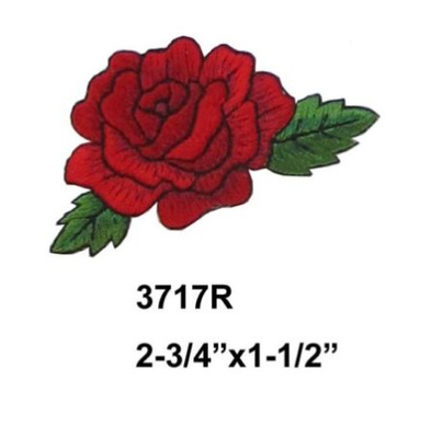 Ferro vermelho da tela de Rose Flower Embroidery Patch Twill no remendo do Applique