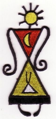 Ferro feito a mão de Art Embroidery Patch Custom Size da mulher tribal abstrata no estilo