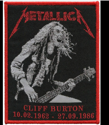 Poliéster 3C de Cliff Burton Iron On Woven Patch da faixa de Metallica para a roupa