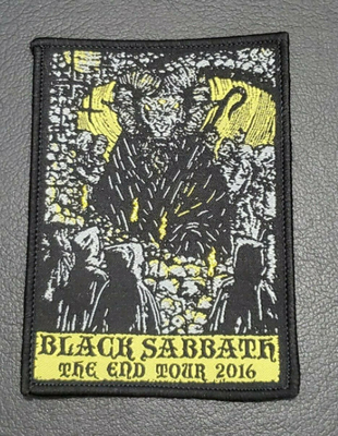 Ferro em remendos tecidos feitos sob encomenda Black Sabbath o remendo da excursão 2016 do fim para a camisa do revestimento T