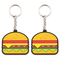 Presente Mini Food Keychain da promoção 3D da porta-chaves bonito macia do PVC do hamburguer 2D