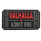O PVC macio de borracha feito sob encomenda de Logo Patch Valhalla Entrance Ticket da cor de Pantone remenda