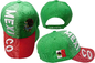 Bill3-D Chapéu de Beisebol Bordado Ajustável México Letras do País Emblema Verde com Vermelho