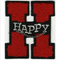 remendo feliz vermelho do time do colégio do Chenille da letra H de 2 1/2”