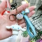 Corrente chave azul bonito personalizada bonito dos Keyrings 3D Cinnamoroll do pendente